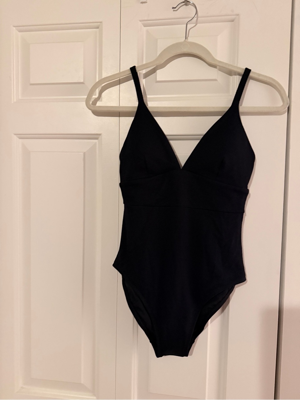 NWT Boden Black V-Neck One-Piece Swimsuit